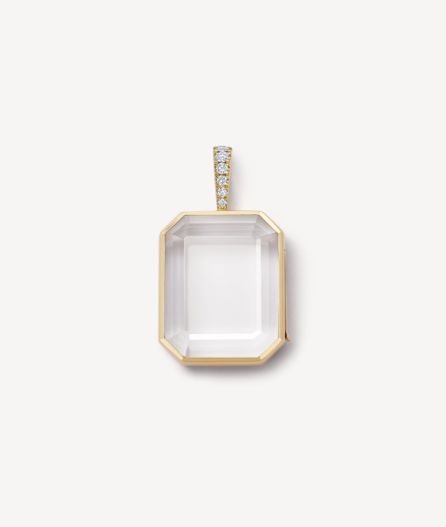 Rainbow sapphire iris baguette cut locket baguette shape with faceted crystal facade ready to be personalised