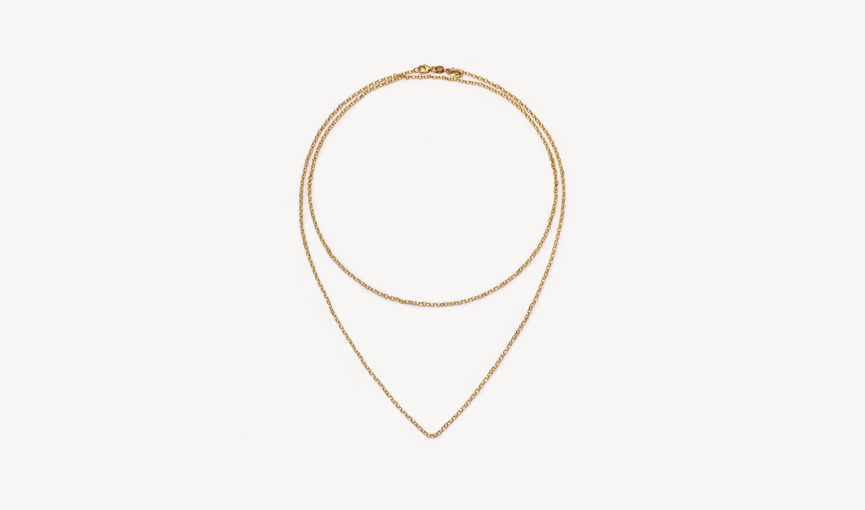 Yellow gold 32 inch rolo chain necklace.