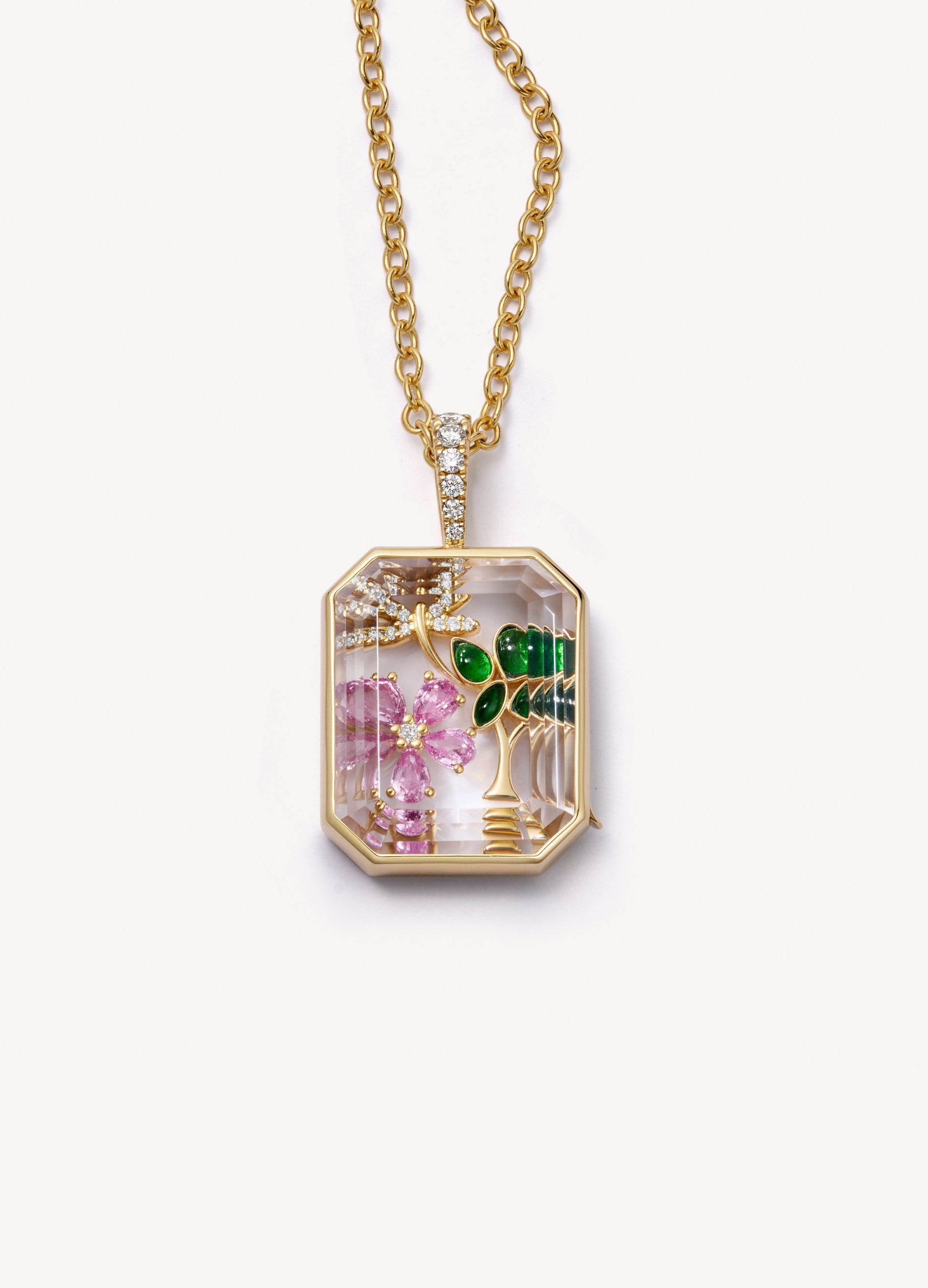 Baguette Gold Locket 18K