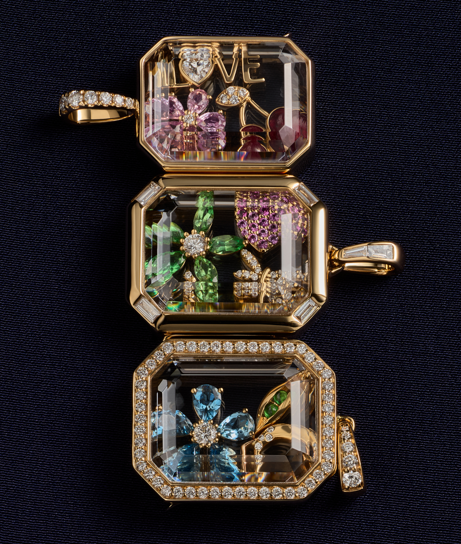 Heritage Diamond Baguette Gold Locket 18k