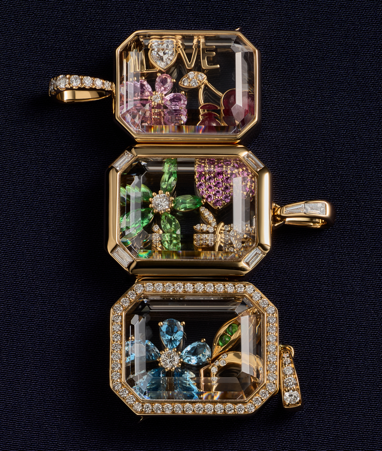 Heritage Diamond Baguette Gold Locket 18k