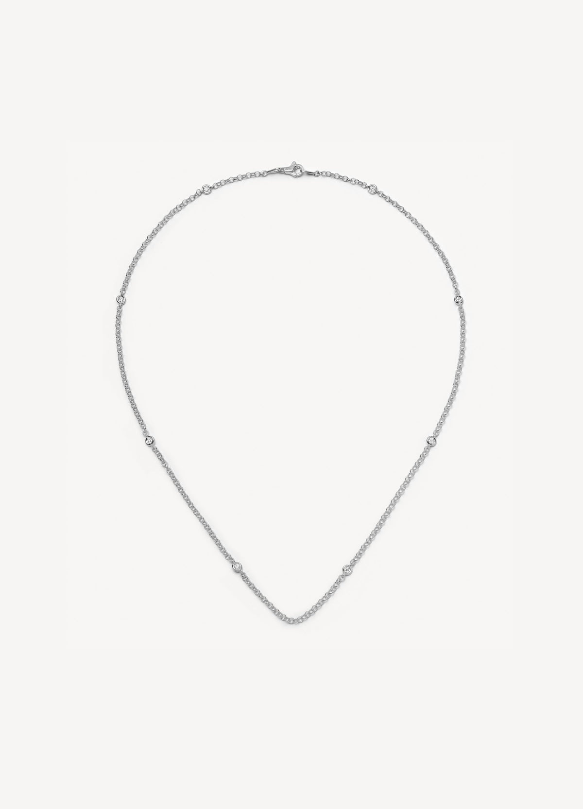 Diamond White Gold Necklace 18 Inch Chain 18k