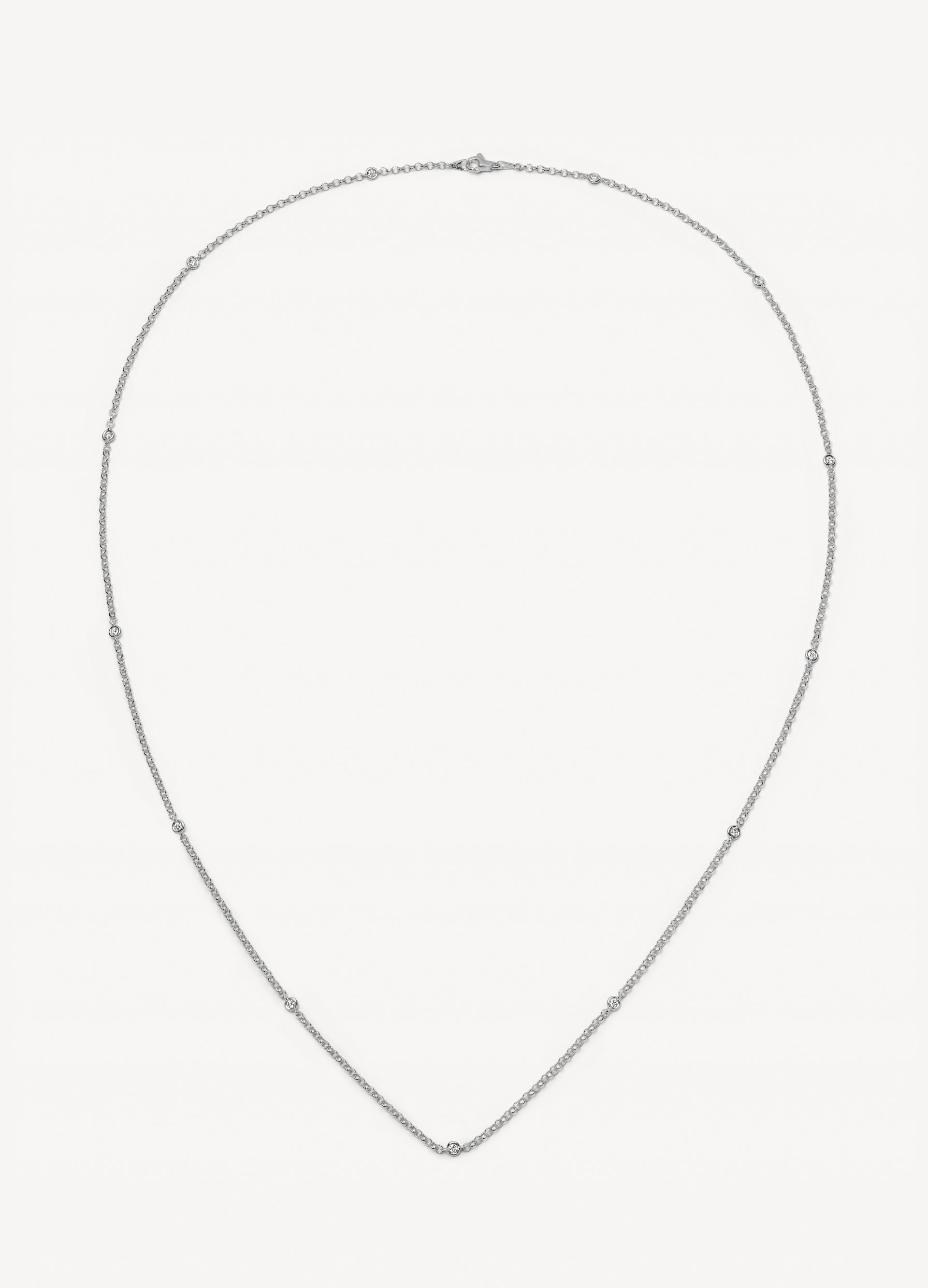 Diamond White Gold Necklace 26 Inch Chain 18k