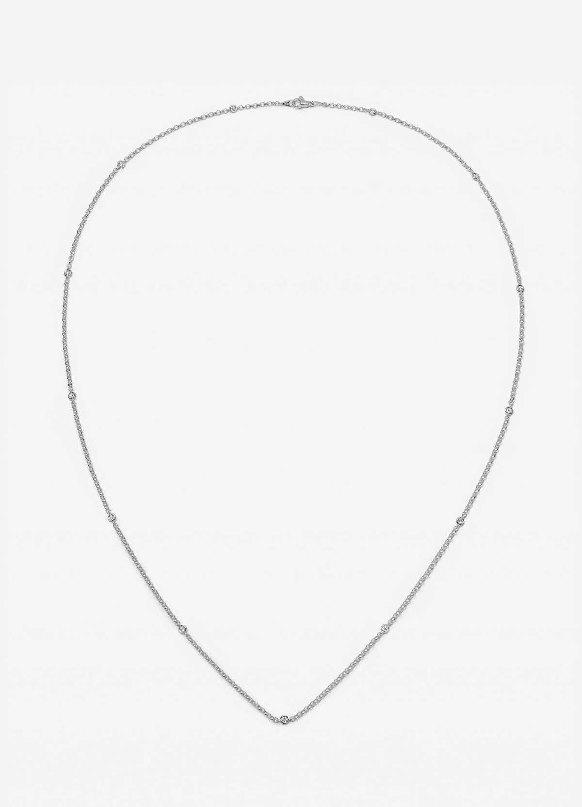 Diamond White Gold Necklace 26 Inch Chain 18k