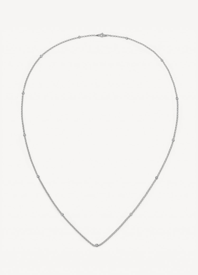 Diamond White Gold Necklace 26 Inch Chain 18k