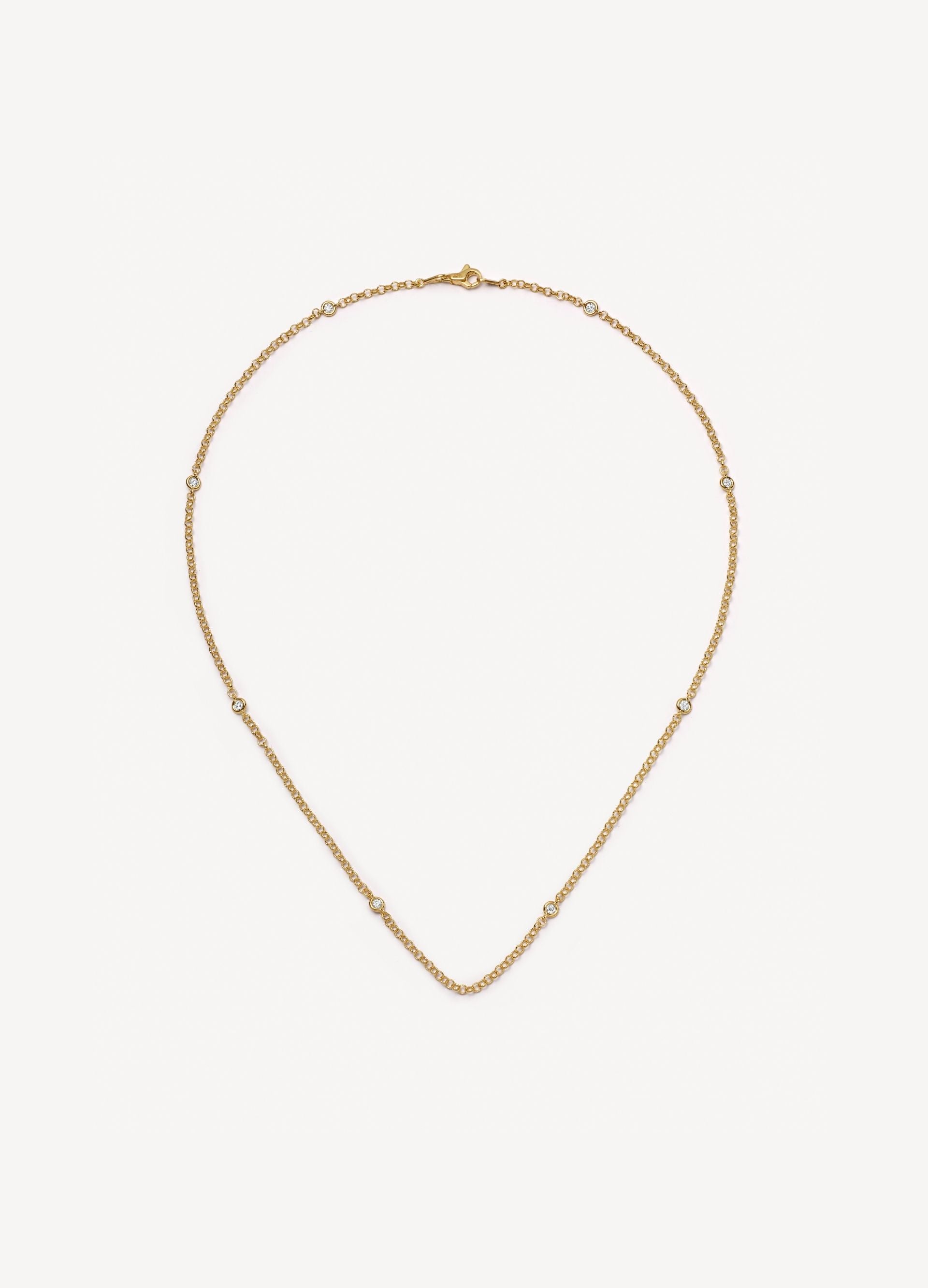 Diamond Gold Necklace 18 Inch Chain 18k