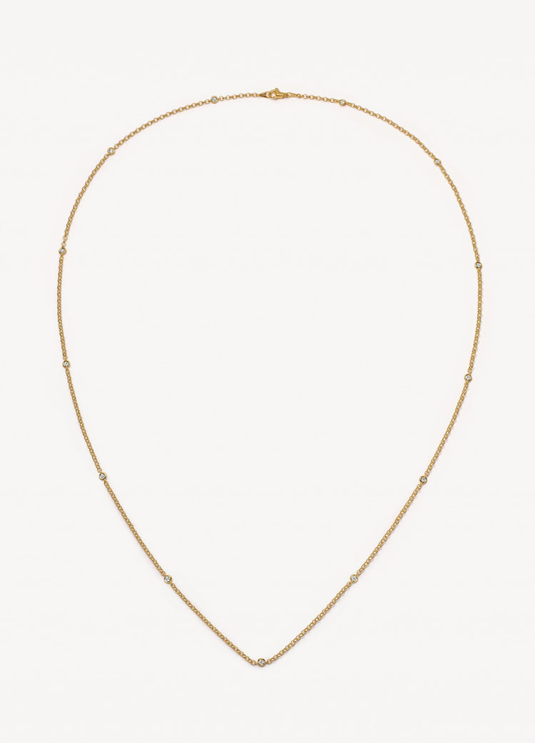 Diamond Gold Necklace 26 Inch Chain 18k