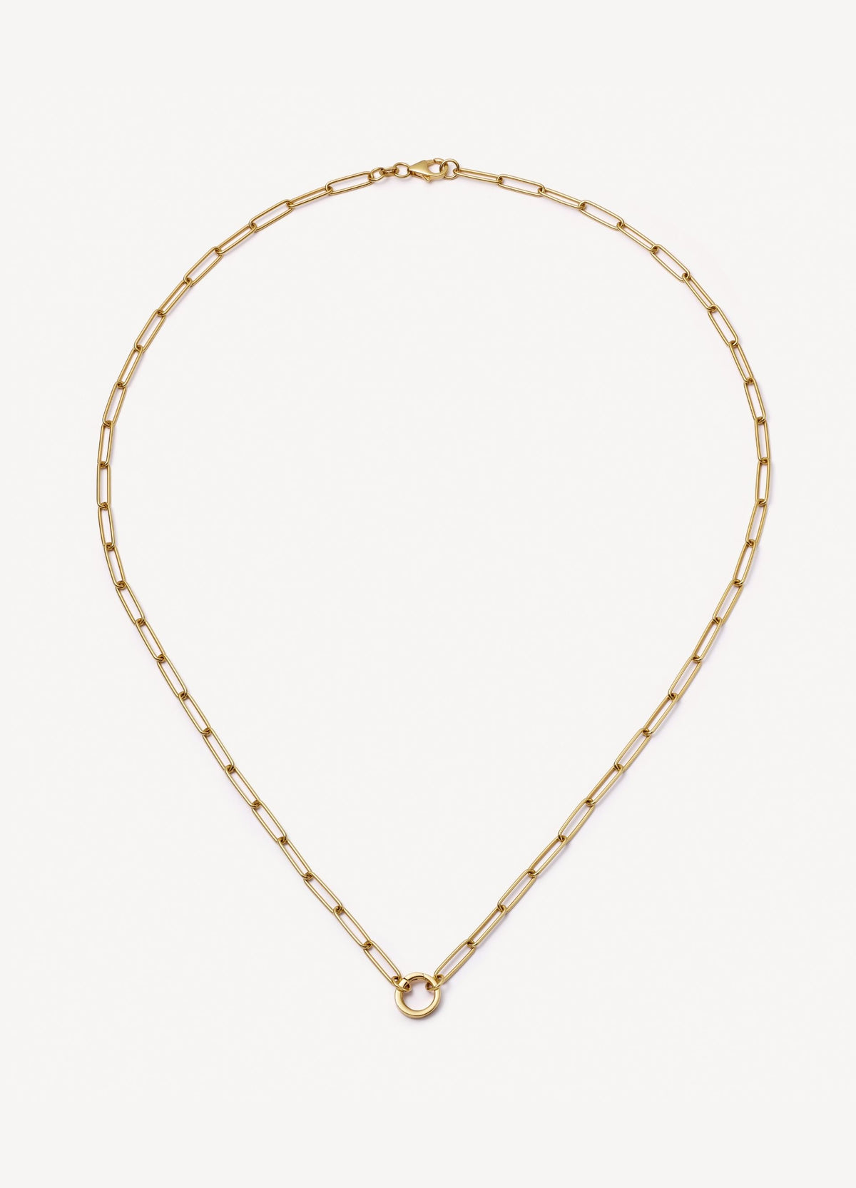 Paperclip Gold Necklace 22 Inch Chain 18k