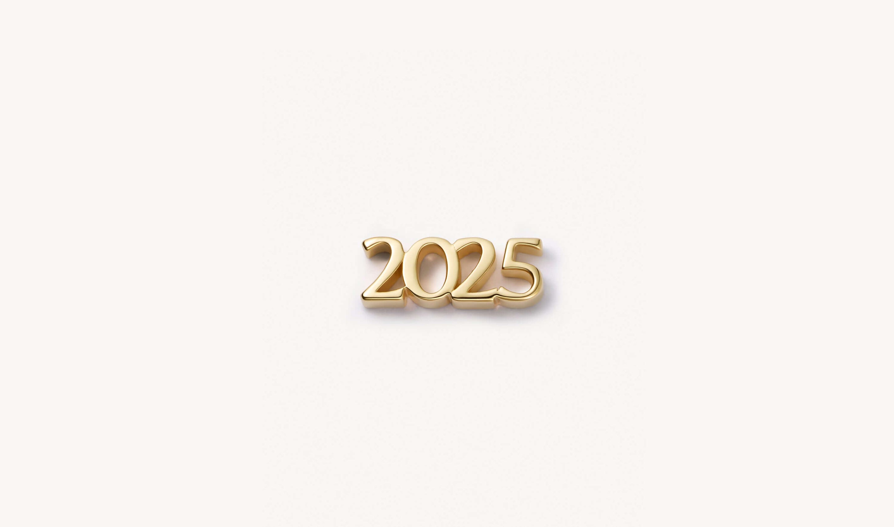 Handcrafted 18k gold charm featuring the year 2025, symbolizing fresh beginnings and cherished milestones.