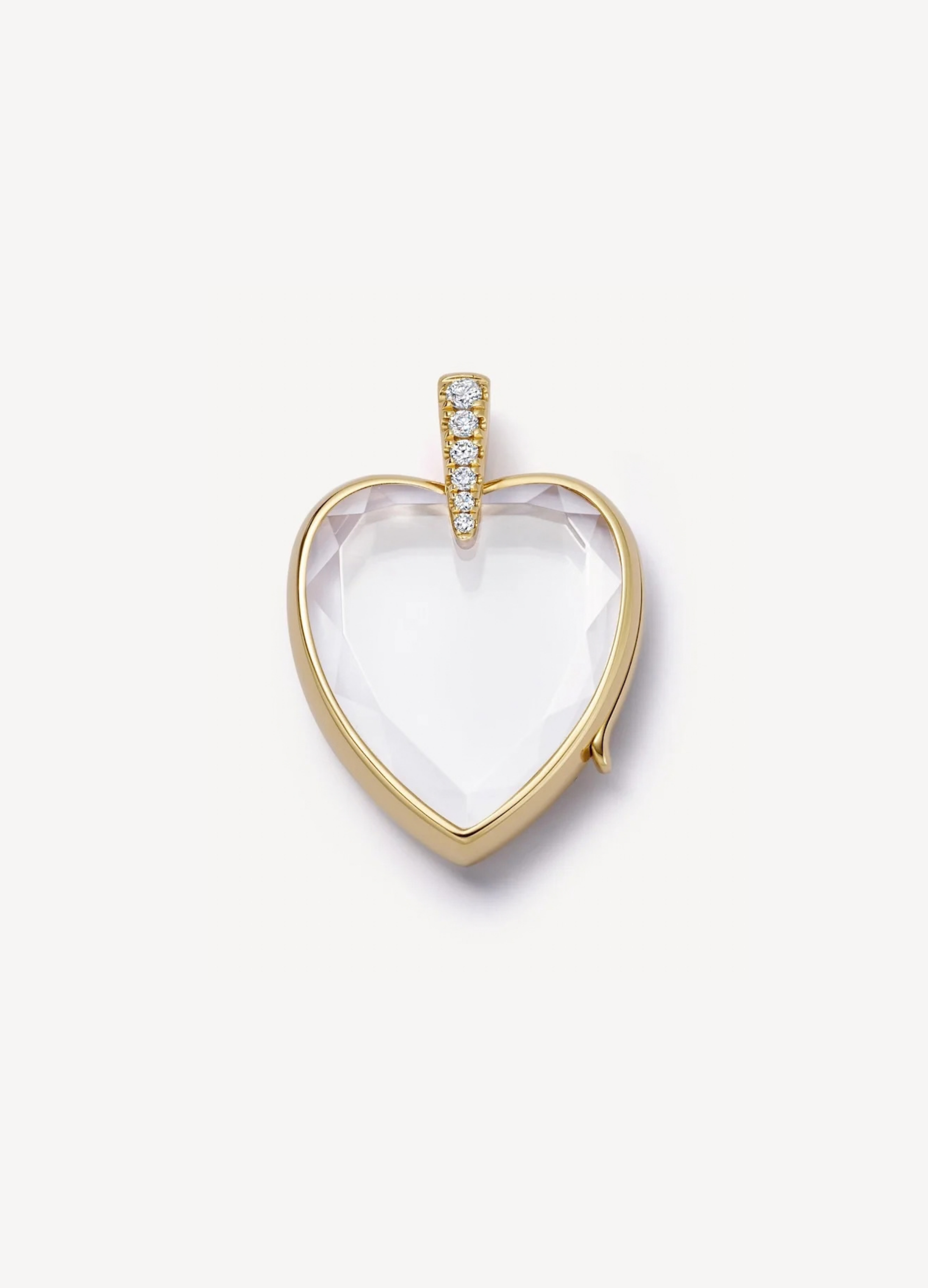 Amate Diamond Heart Gold Locket 18K