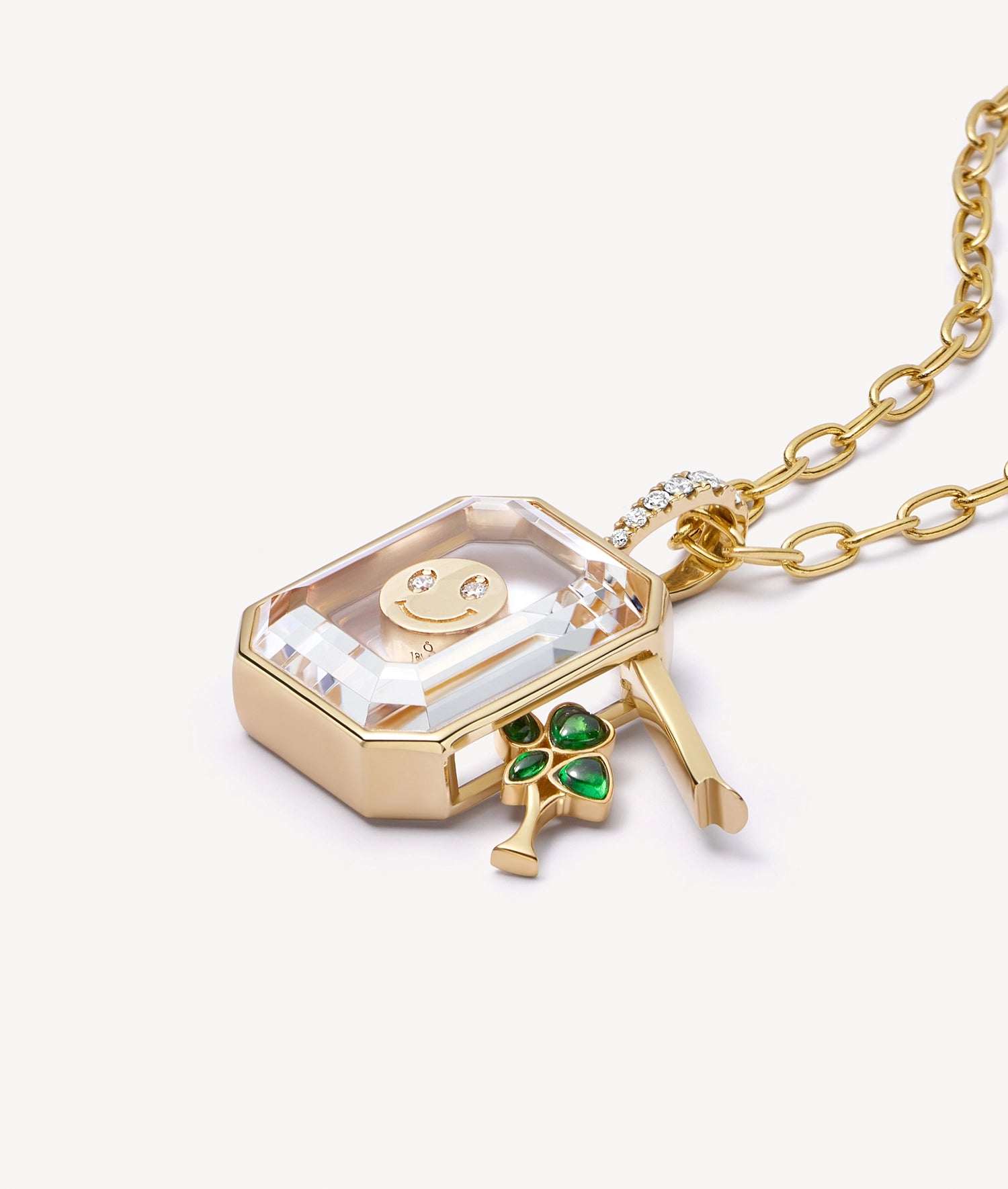 Baguette Gold Locket 18k