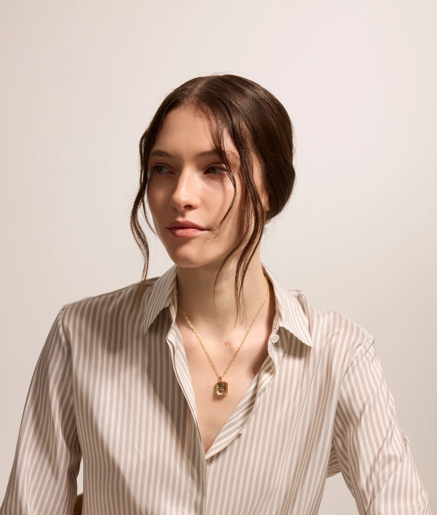 Baguette Gold Locket 18k