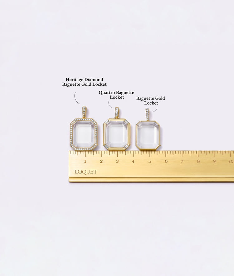 Heritage Diamond Baguette Gold Locket 18k
