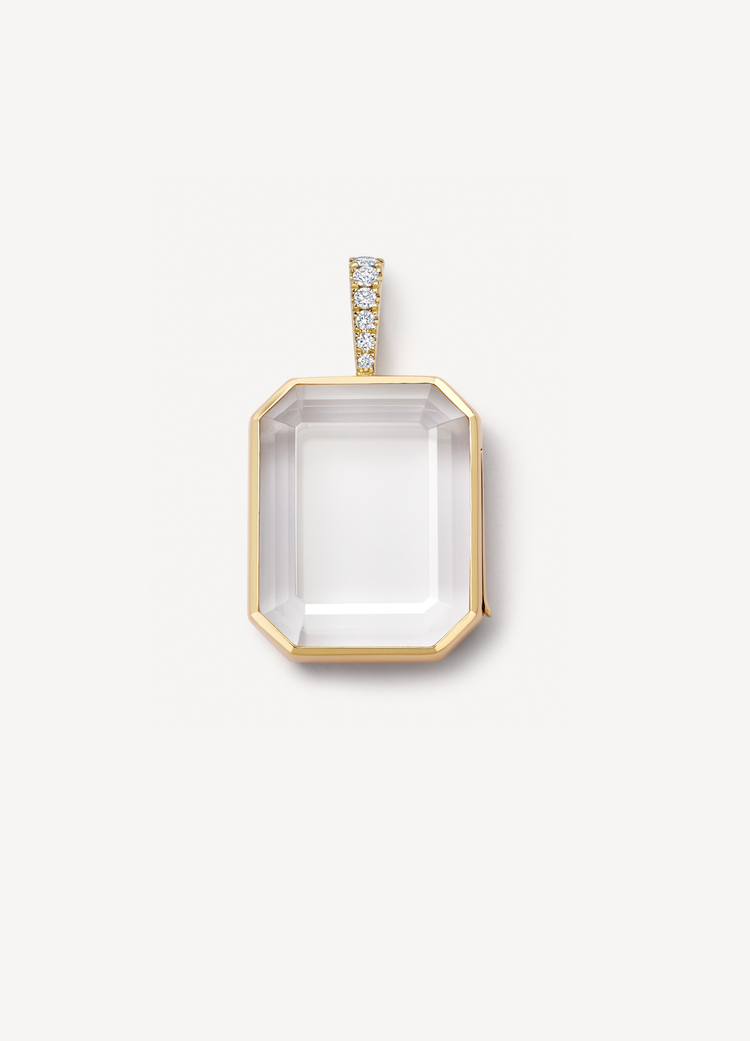 Baguette Gold Locket 18K