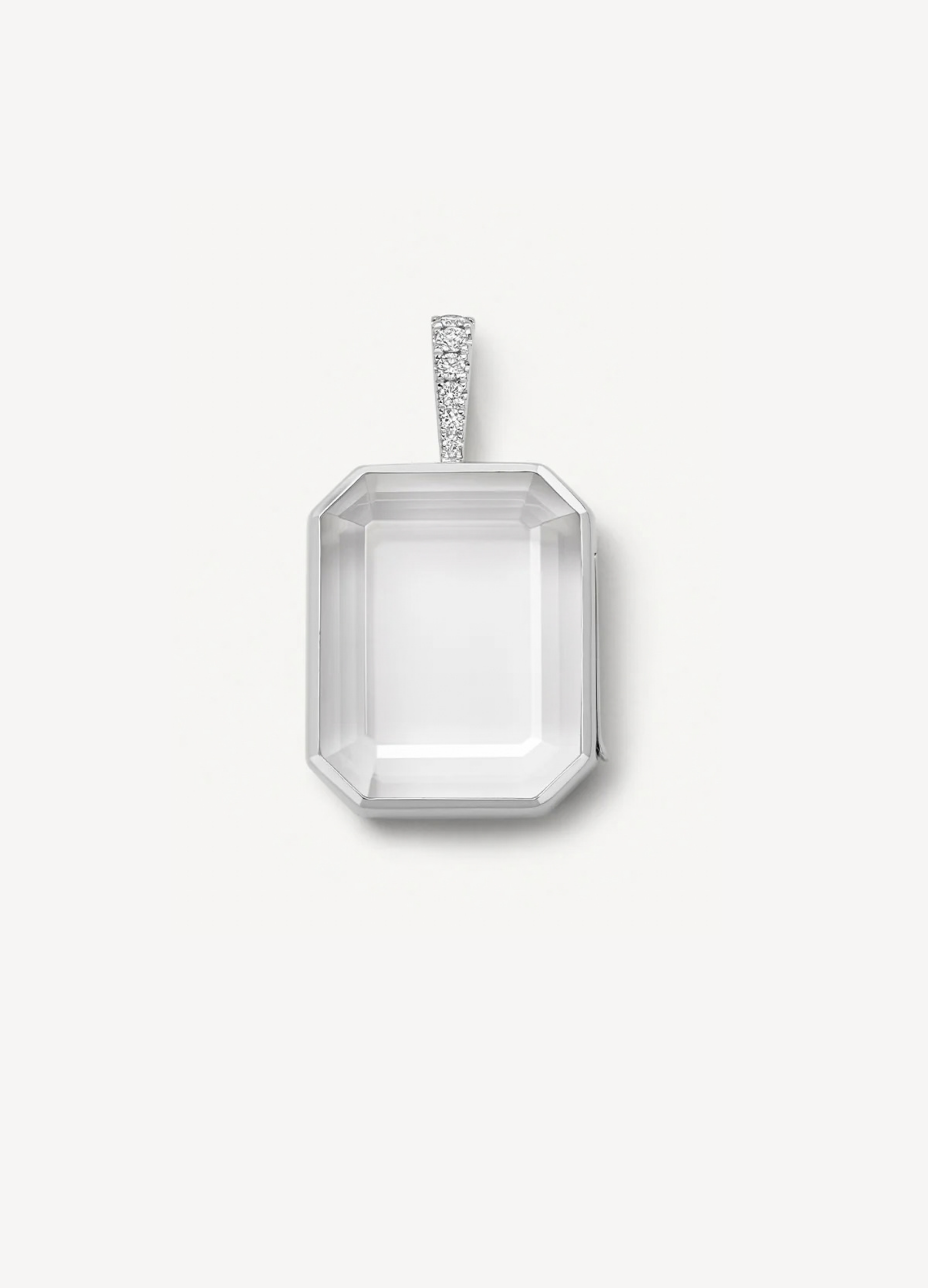 Baguette White Gold Locket 18K