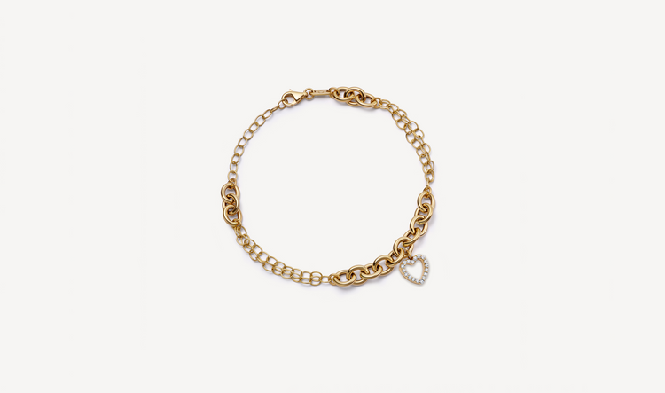 Love You Big Time Charm Bracelet 14k