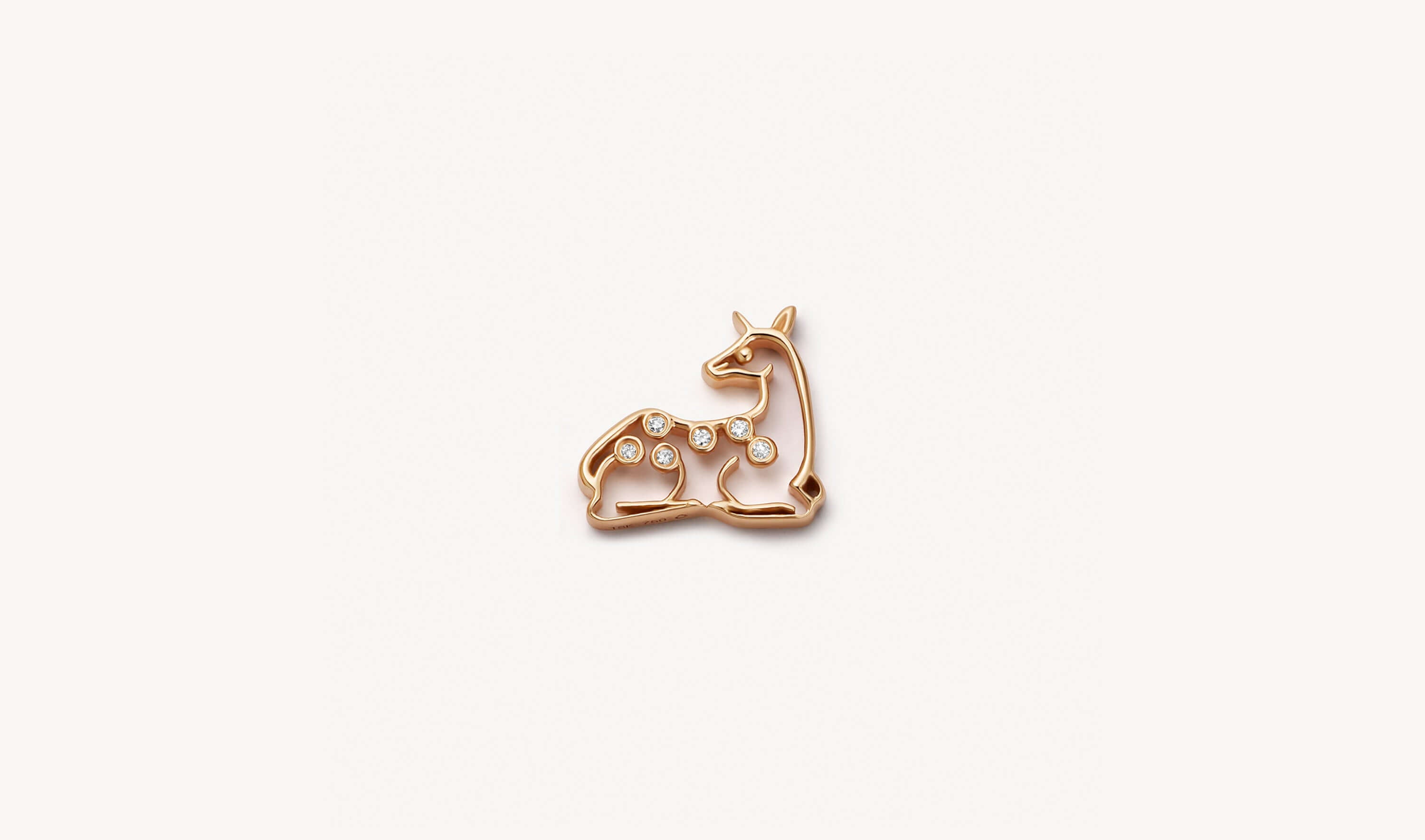 18k gold deer spirit animal charm with diamonds, perfect for nature lovers seeking a calming and elegant locket charm.