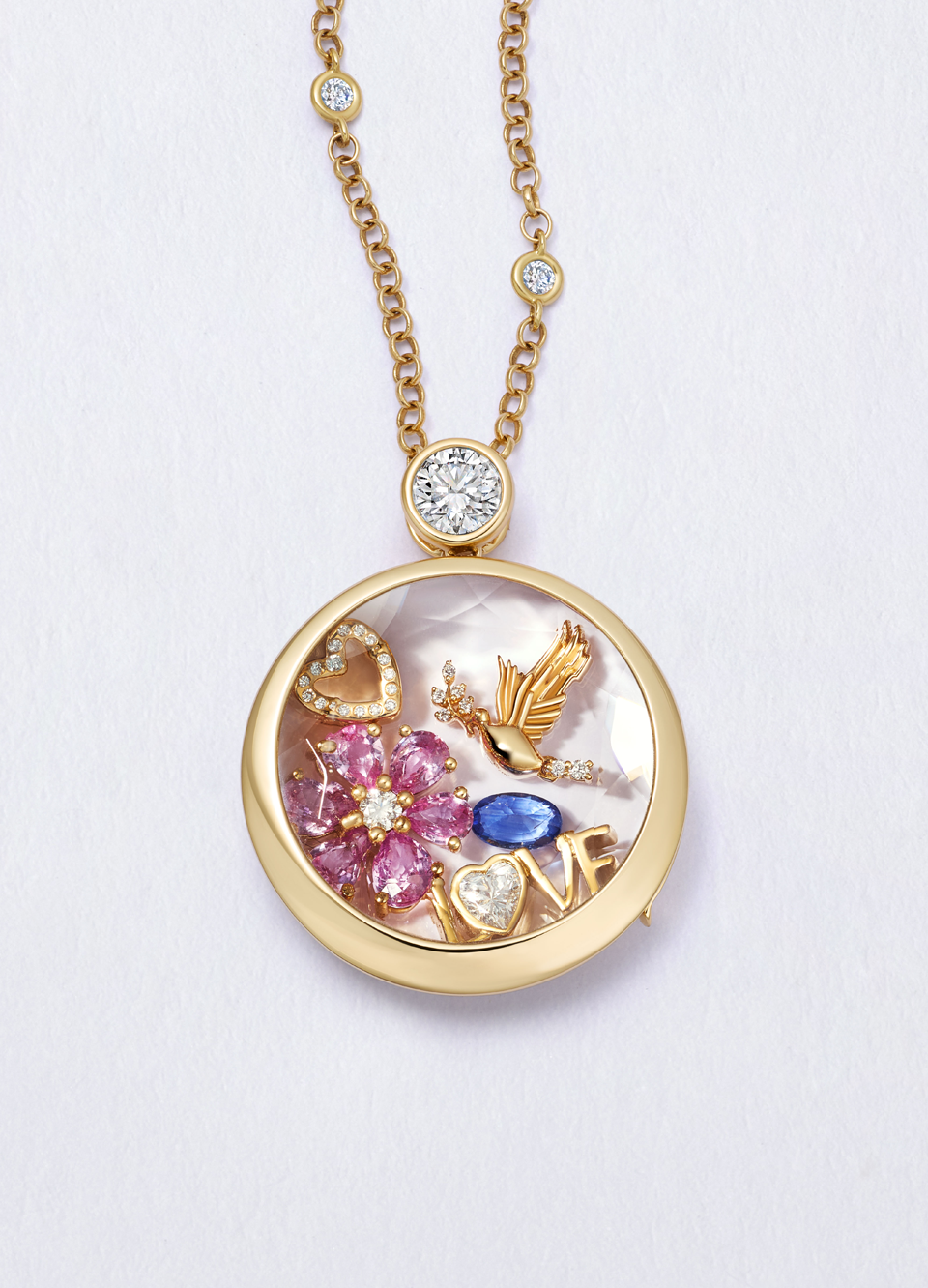 Diamond Cushion Locket 18K