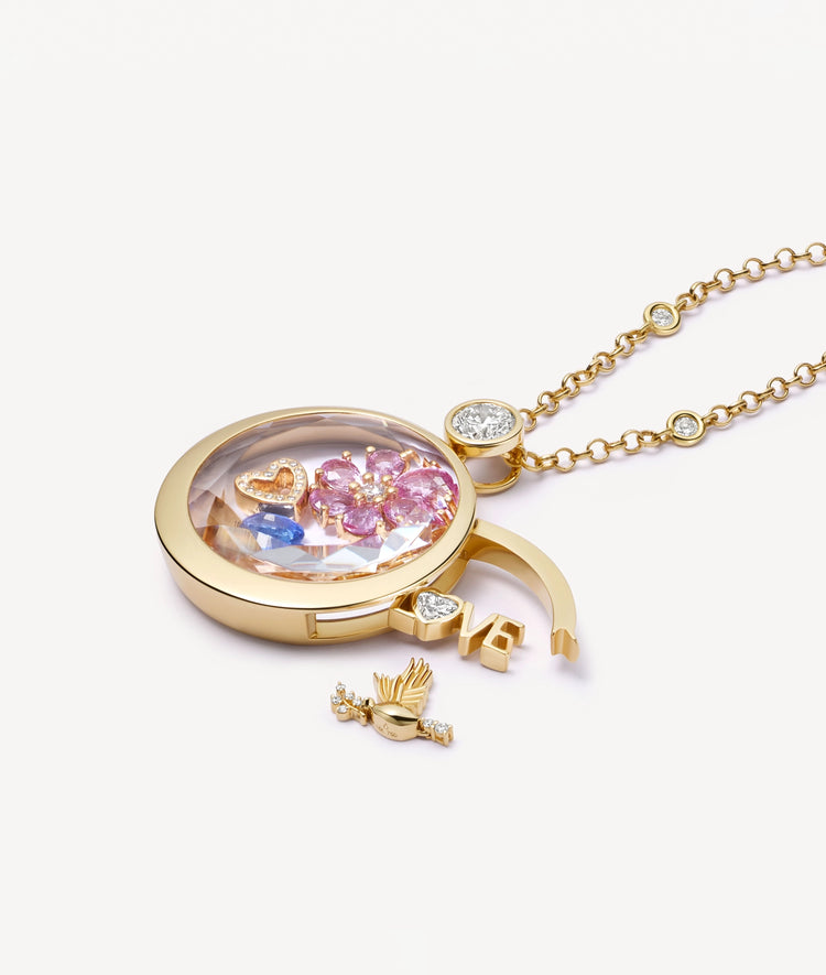 Diamond Cushion Locket 18K