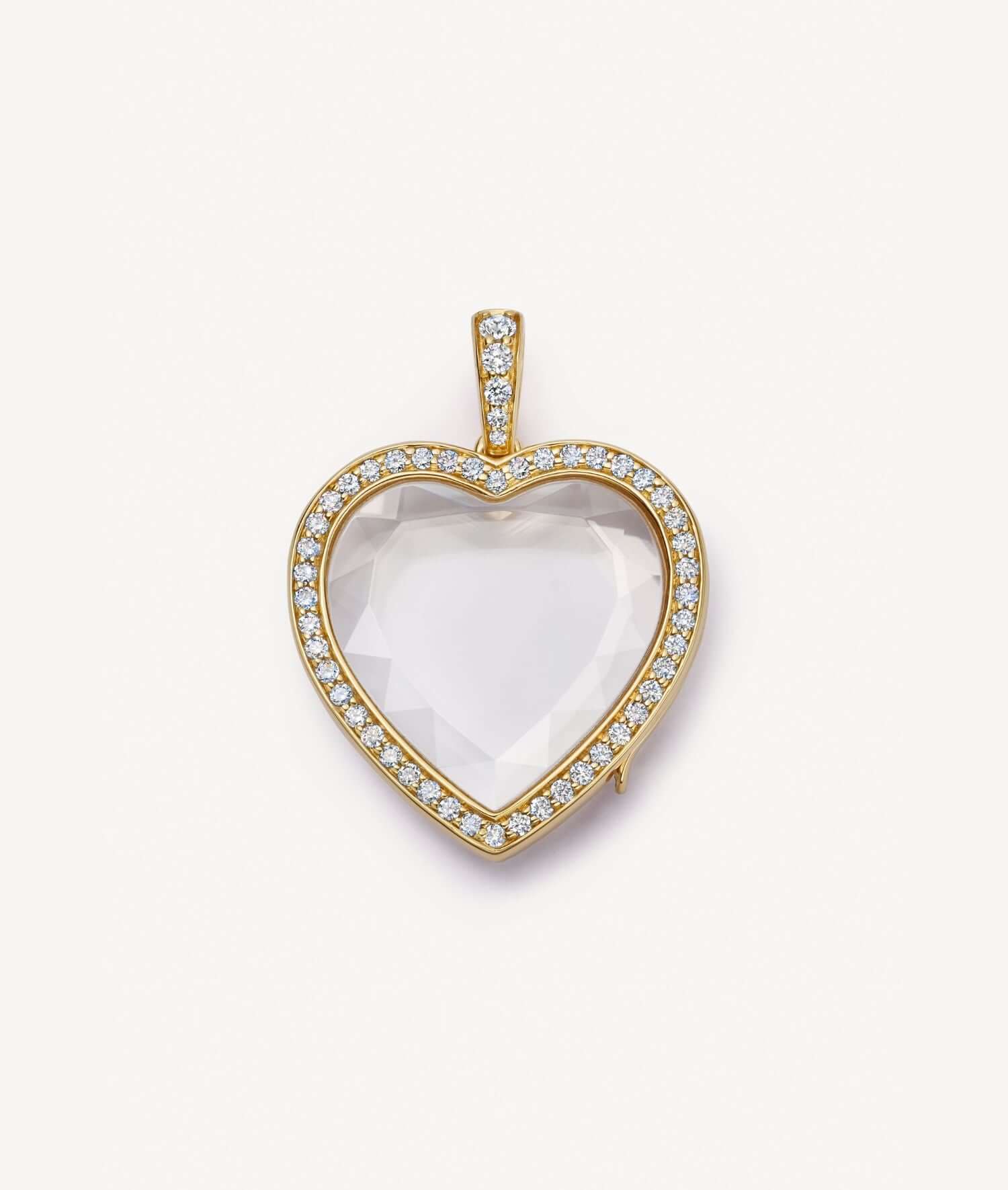 Diamond Eros Heart Gold Locket 18k.