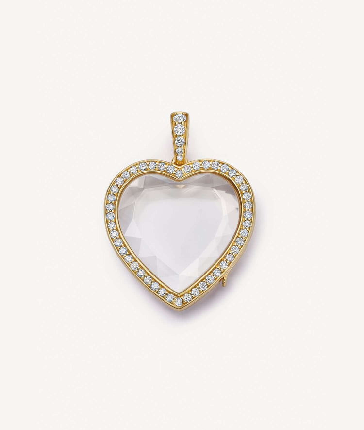 Diamond Eros Heart Gold Locket 18k.