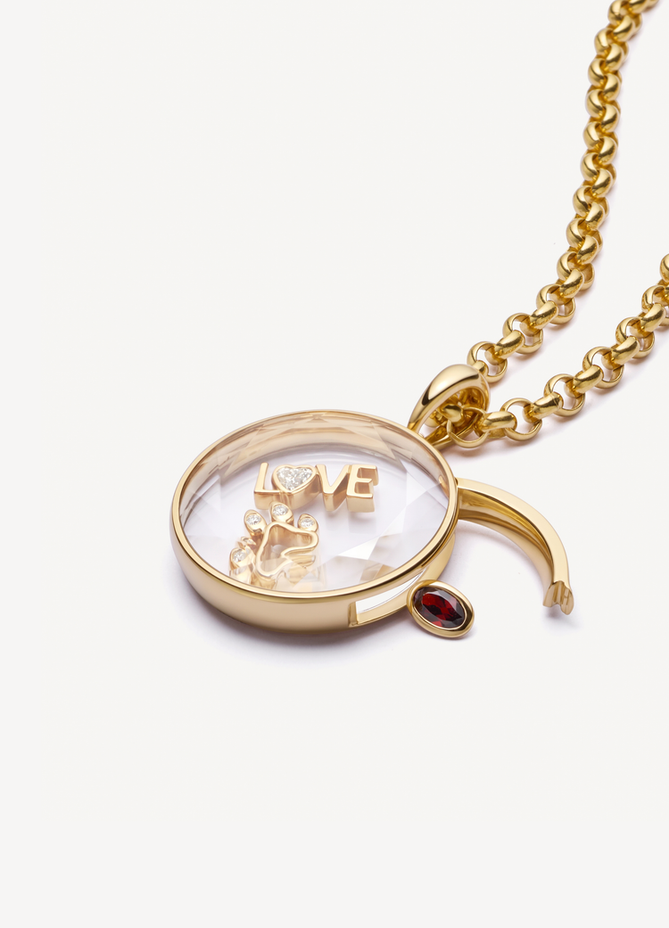 January Garnet Birthstone Charm