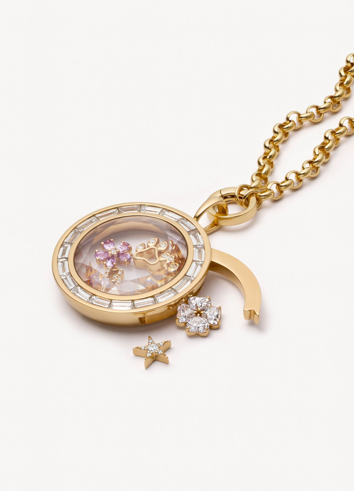 Eternity Diamond Baguette Locket 18k