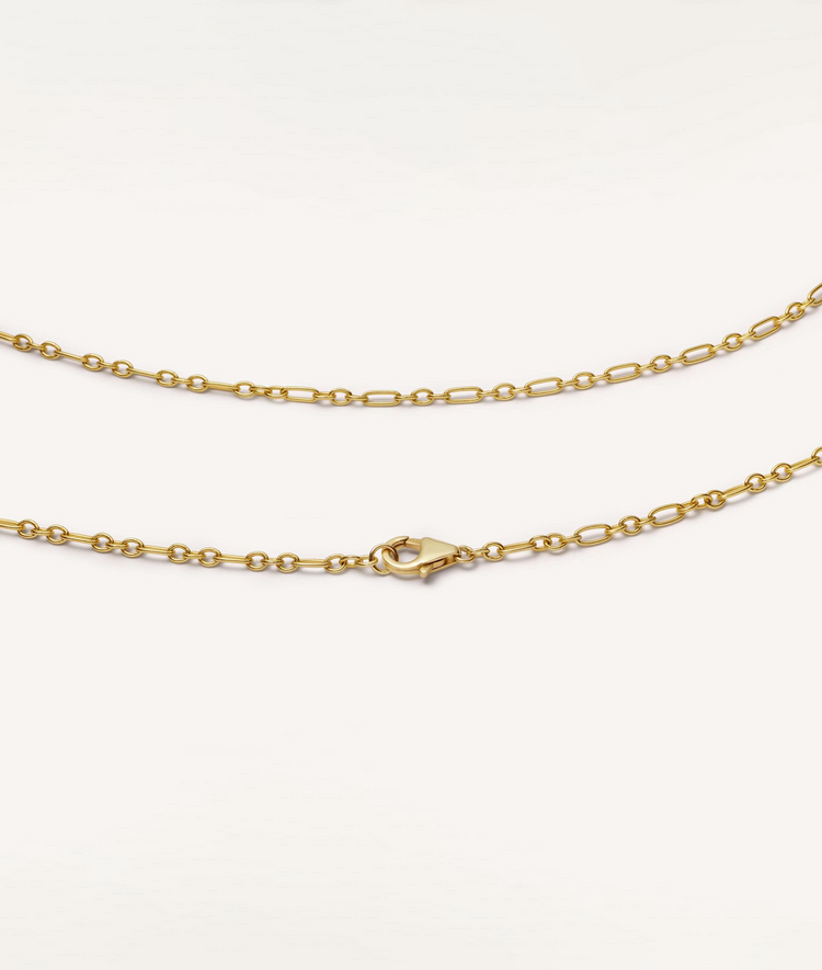 Figaro Necklace Chain 22 Inch 18k