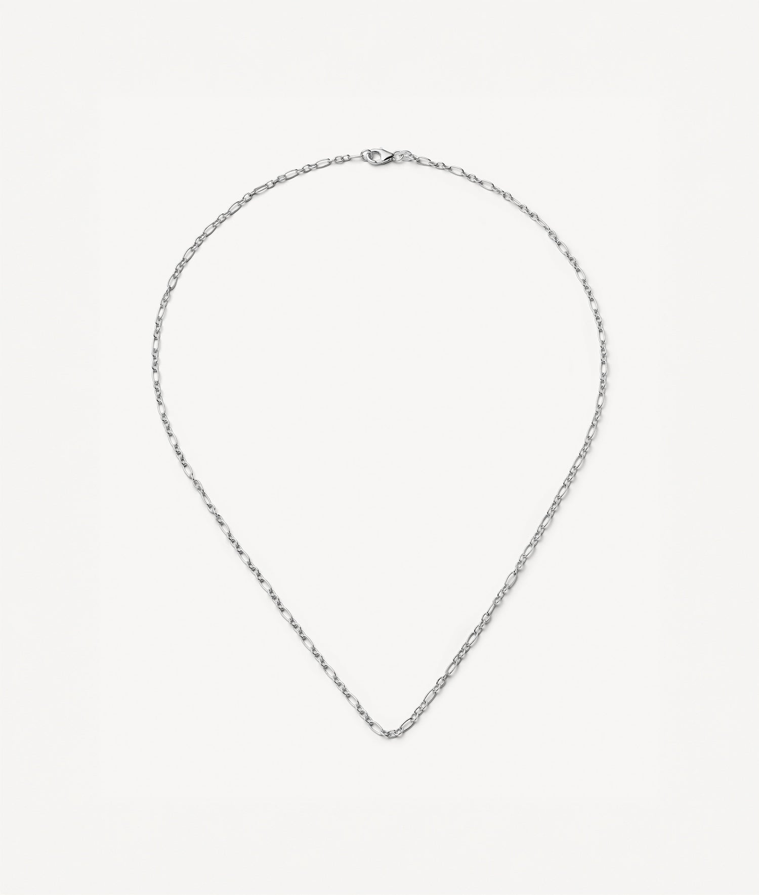 Figaro White Gold Necklace 22 Inch Chain 18k