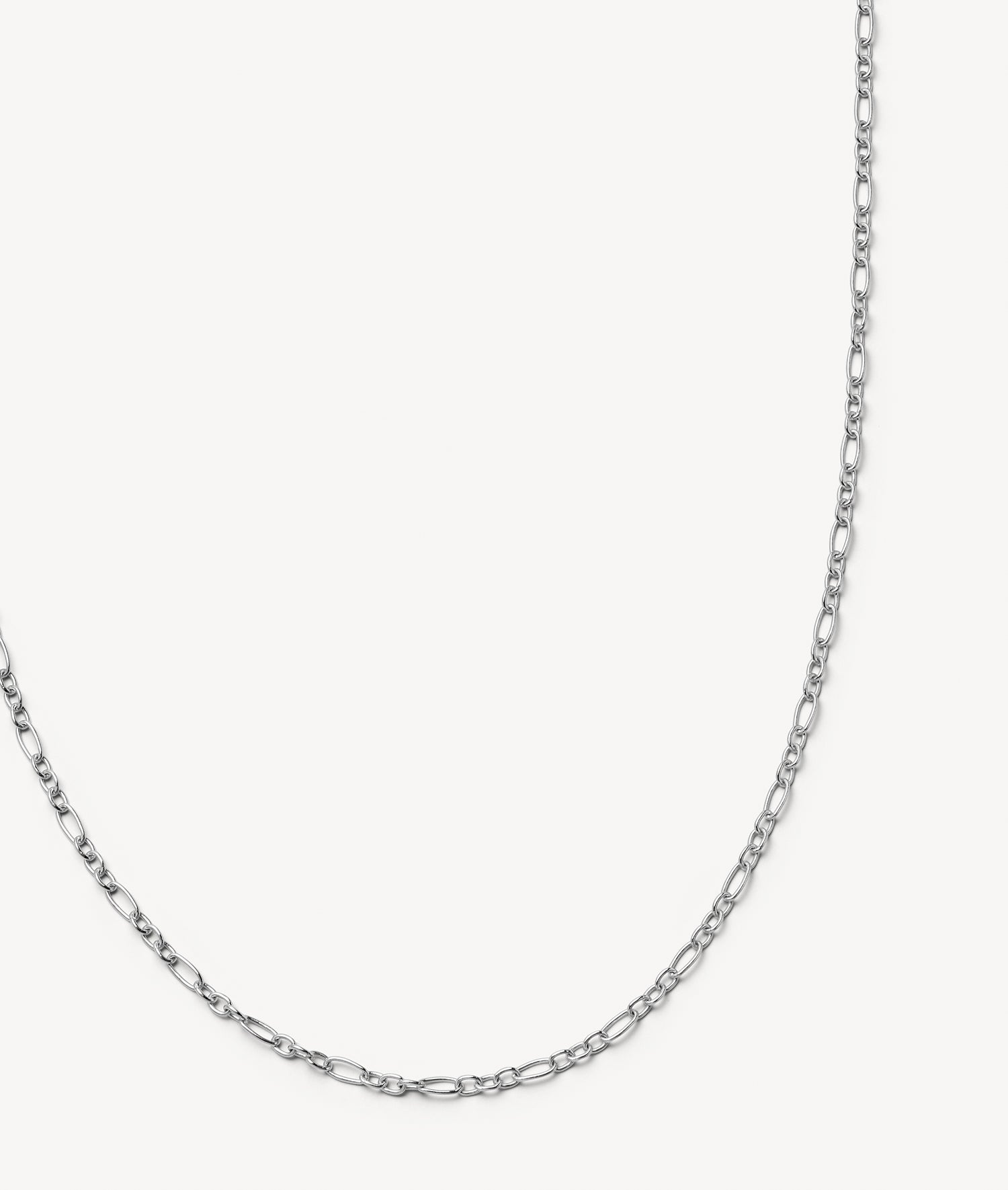 Figaro White Gold Necklace 22 Inch Chain 18k