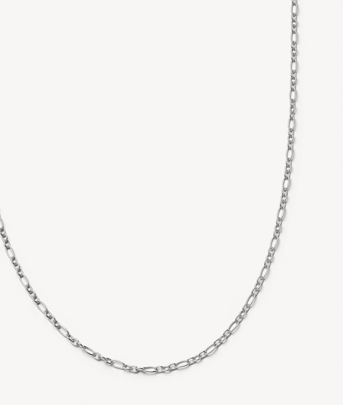 Figaro White Gold Necklace 22 Inch Chain 18k