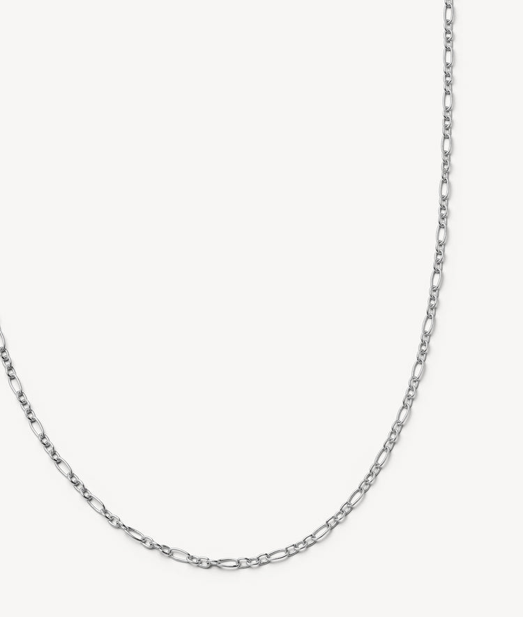 Figaro White Gold Necklace 22 Inch Chain 18k