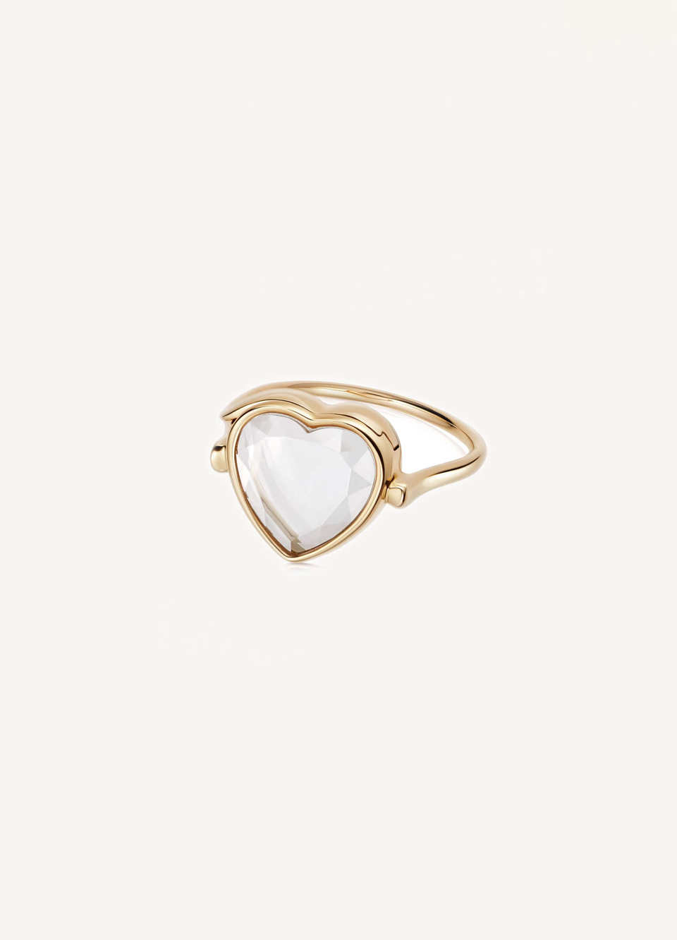 Faceted Heart Locket Ring 18k