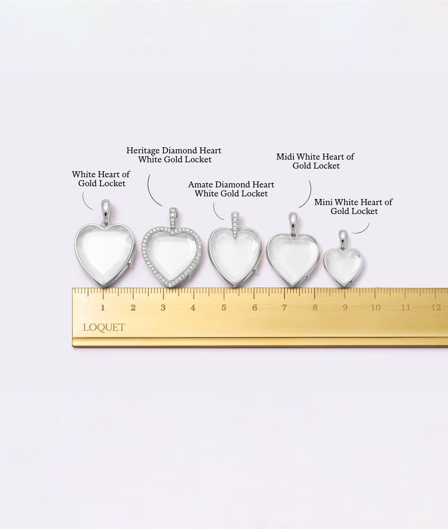 Amate Diamond Heart White Gold Locket 18K