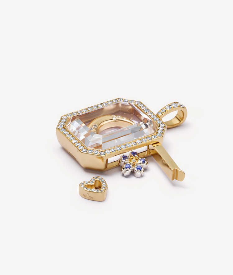 Heritage Diamond Baguette Gold Locket 18k
