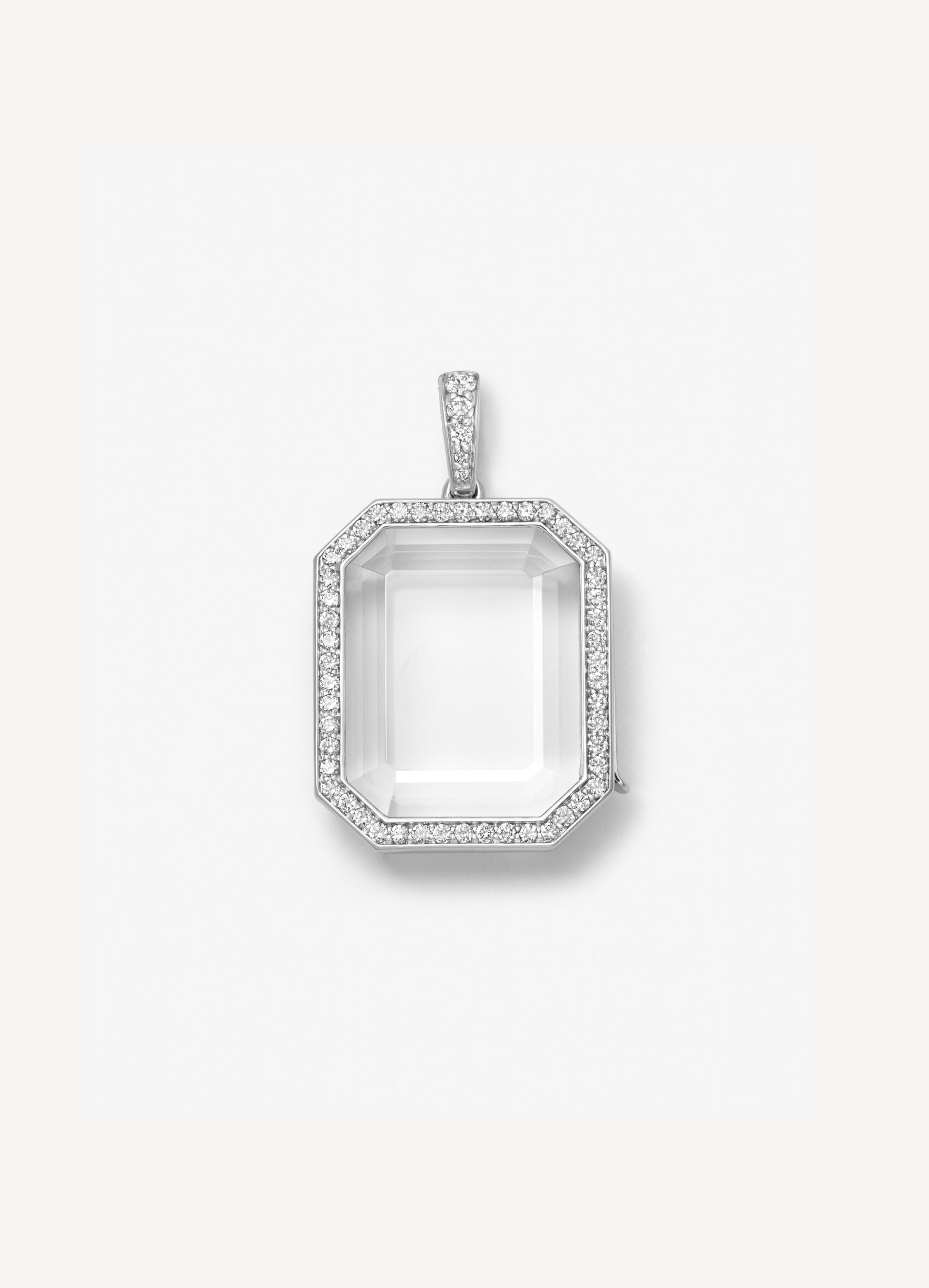 Heritage Diamond Baguette  White Gold Locket 18k