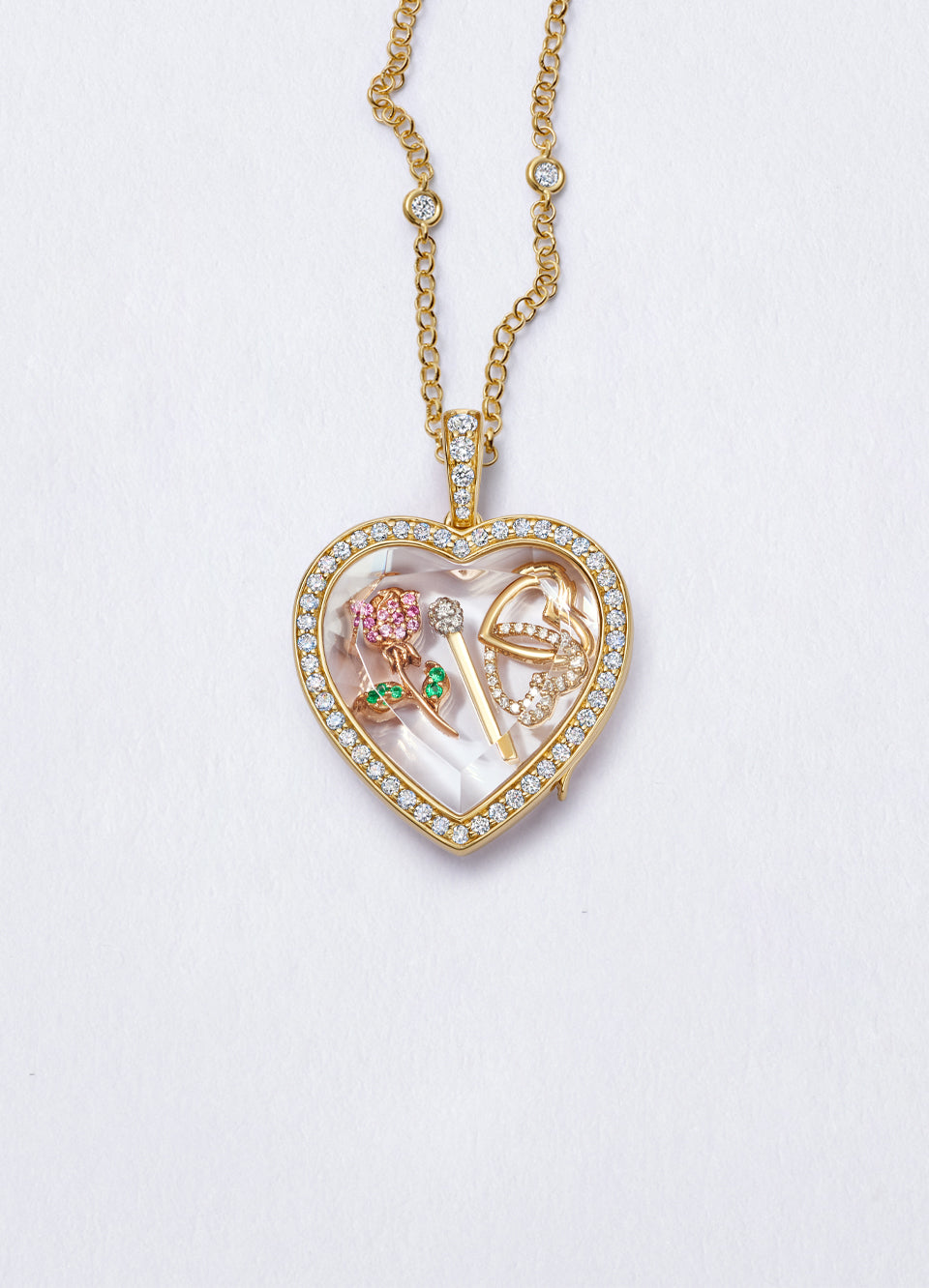 Heritage Diamond Heart Gold Locket 18k