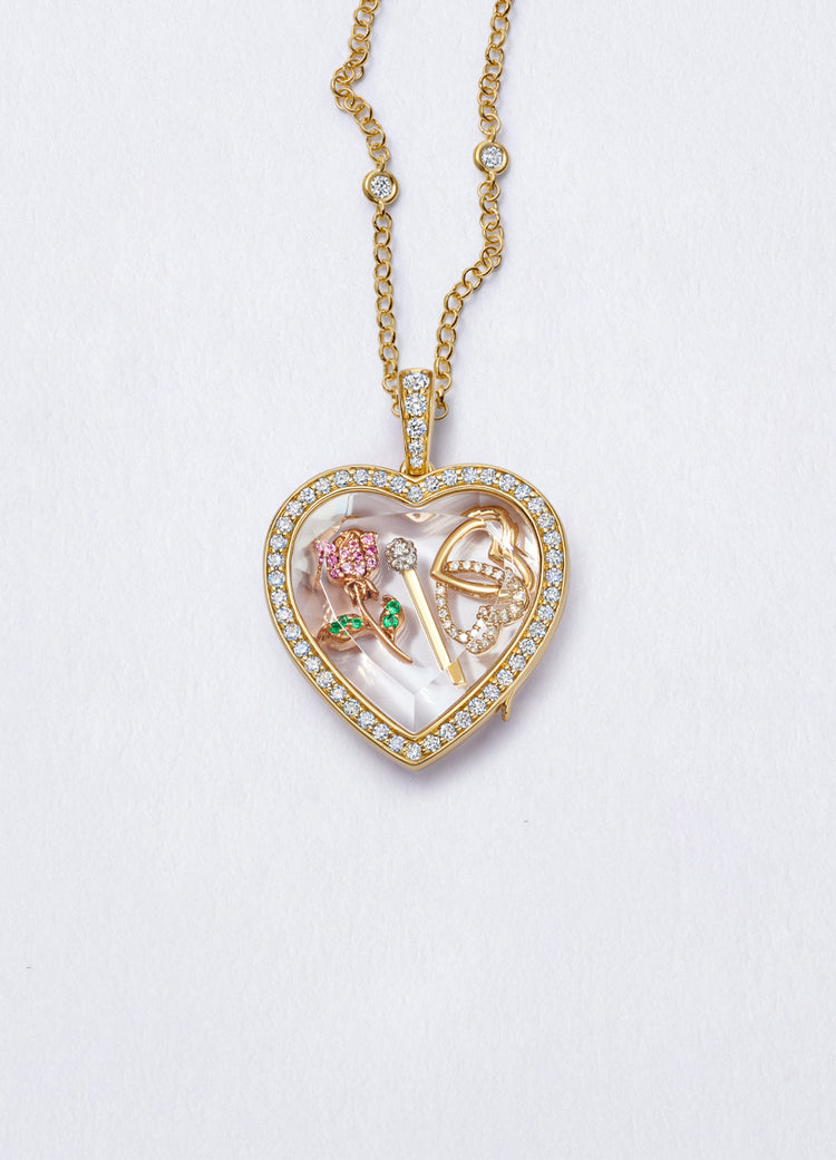 Heritage Diamond Heart Gold Locket 18k
