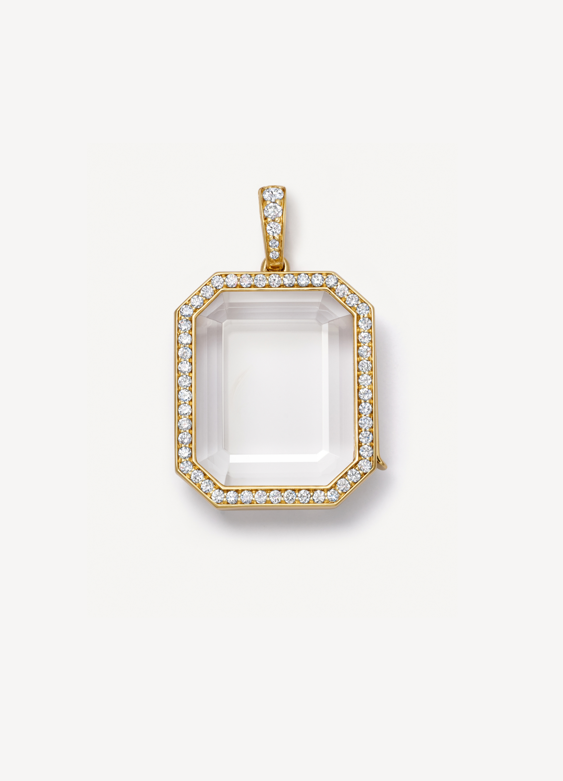 Heritage Diamond Baguette Gold Locket 18k