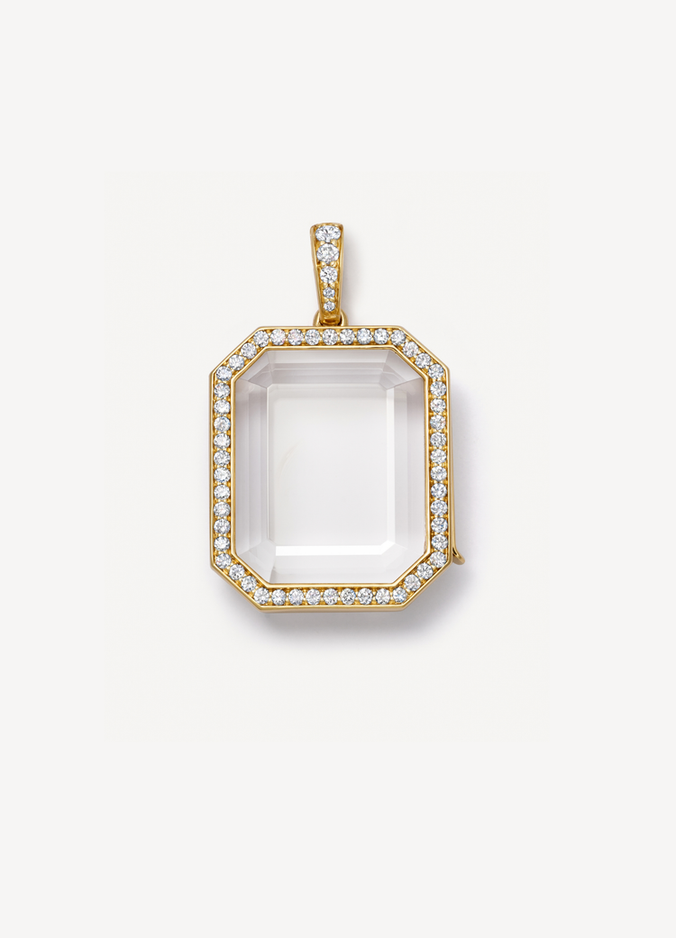 Heritage Diamond Baguette Gold Locket 18k