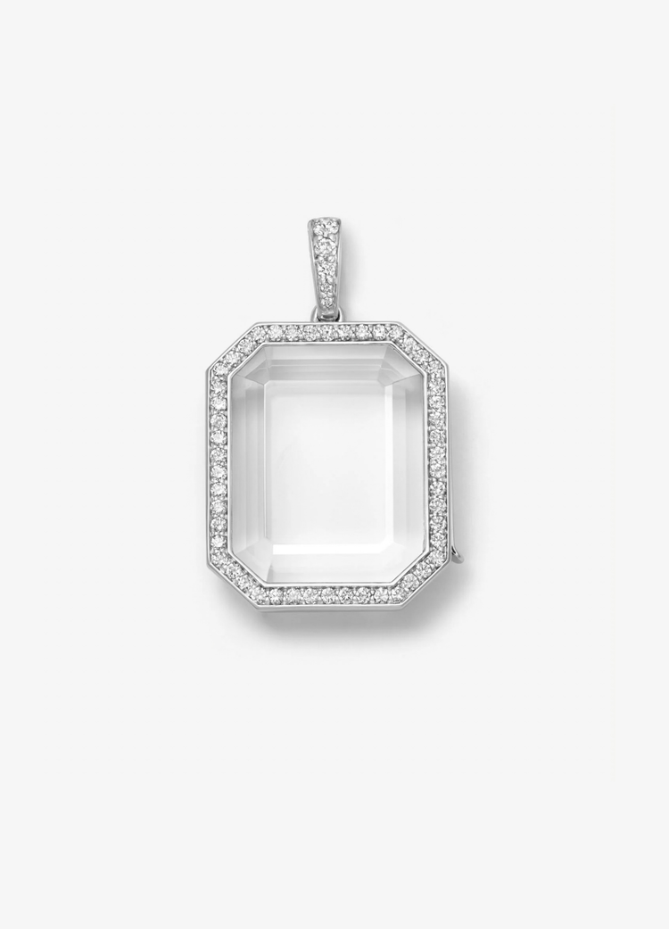 Heritage Diamond Baguette  White Gold Locket 18k