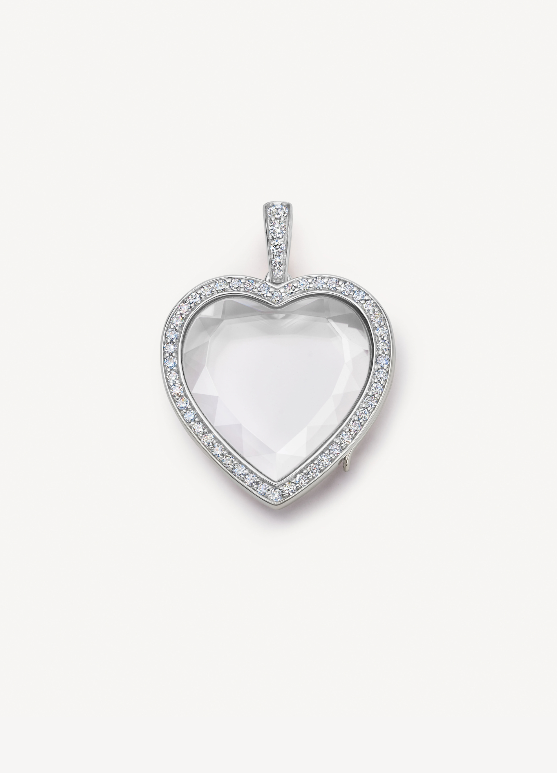 Heritage Diamond Heart White Gold Locket 18k