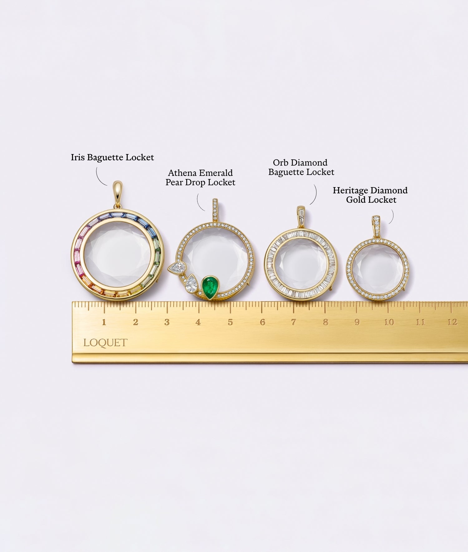 Orb Diamond Baguette Locket 18k