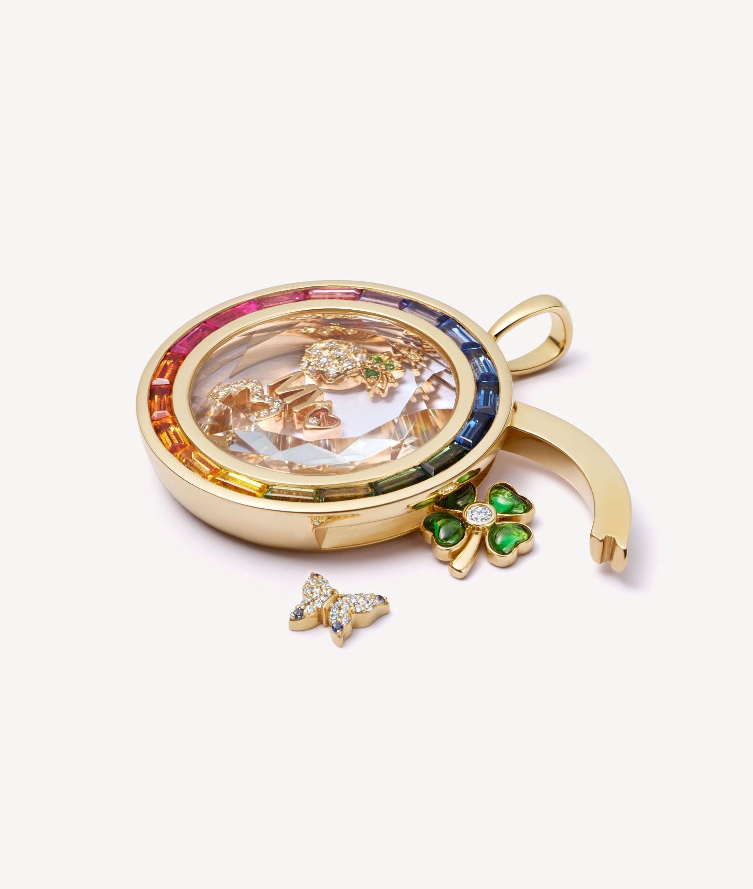 Iris Baguette Locket 18K