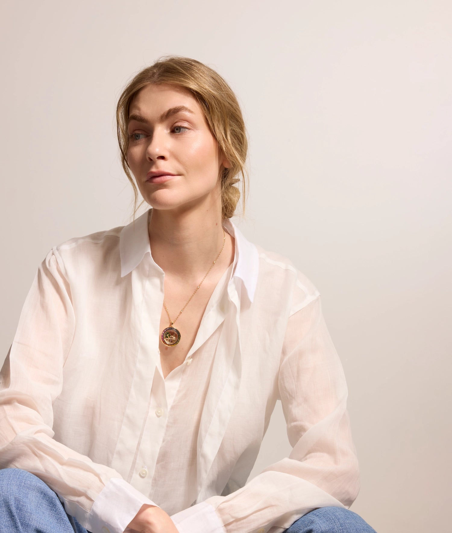 Iris Baguette Locket 18K