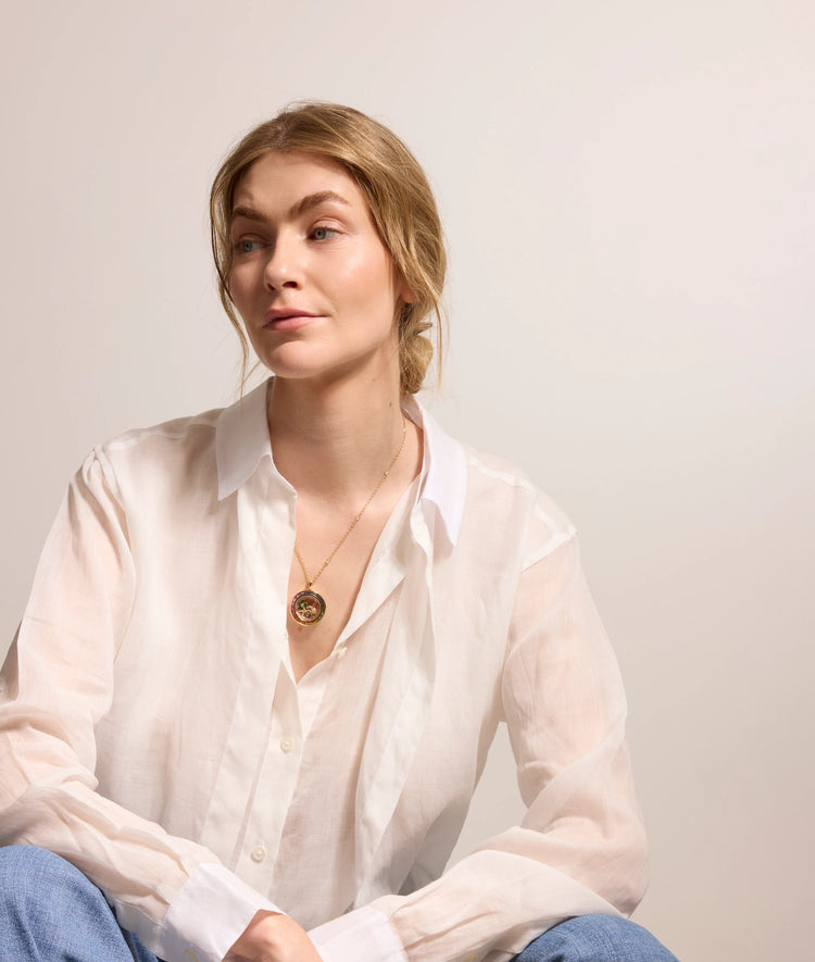 Iris Baguette Locket 18K