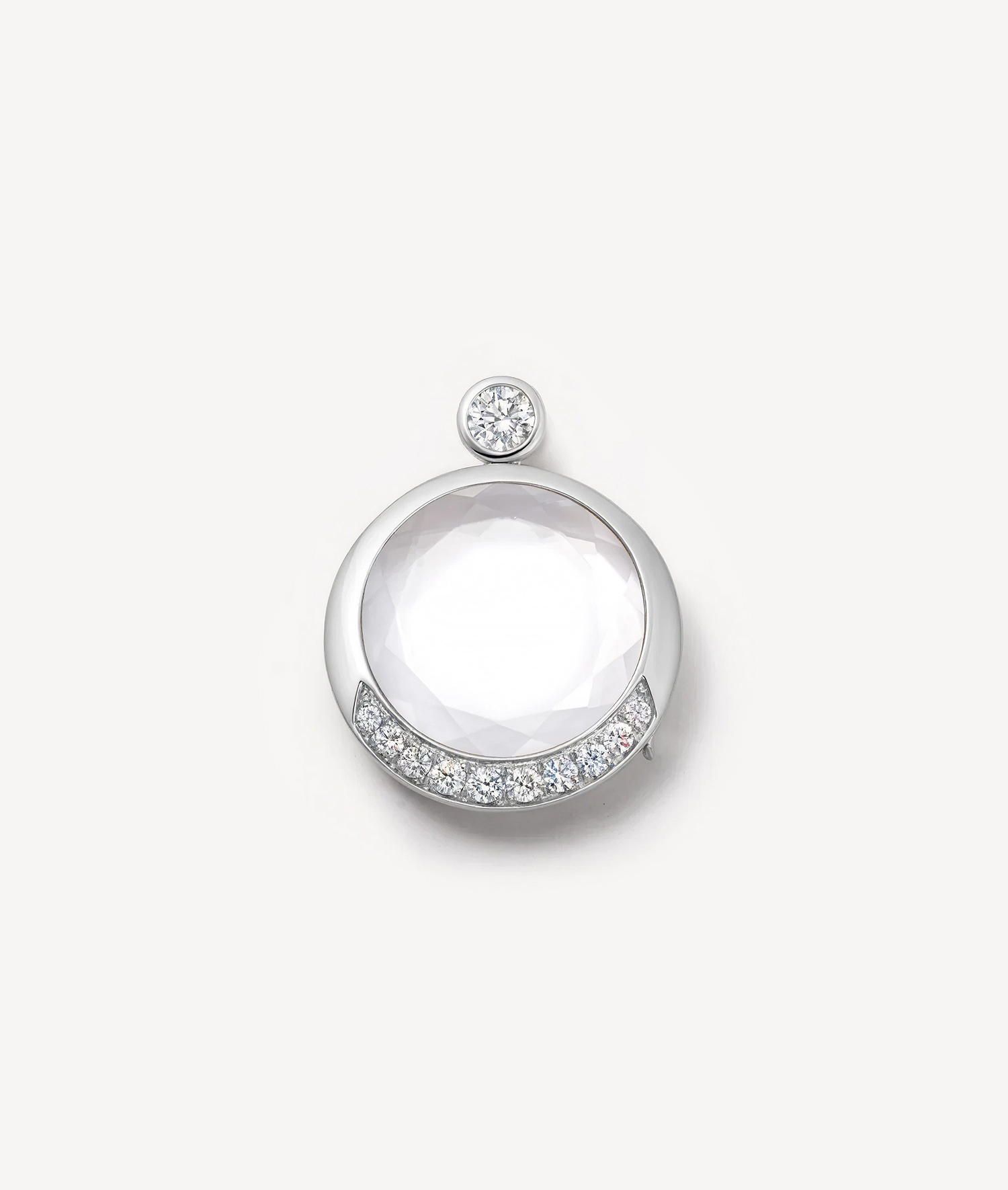 Lunar Cushion White Gold Locket 18K