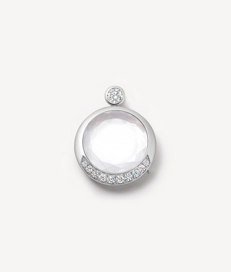 Lunar Cushion White Gold Locket 18K