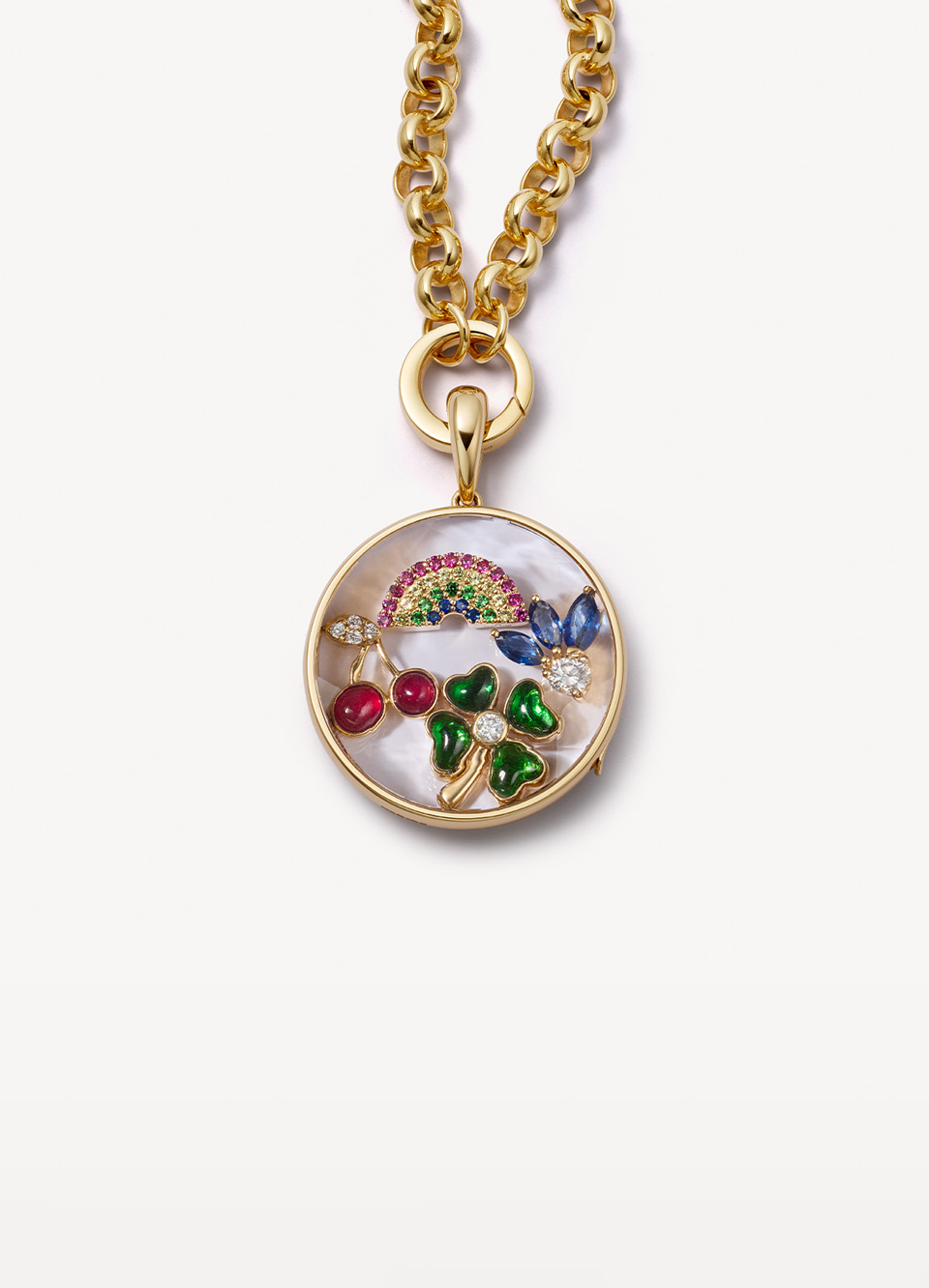 Large Round Gold Locket 18K