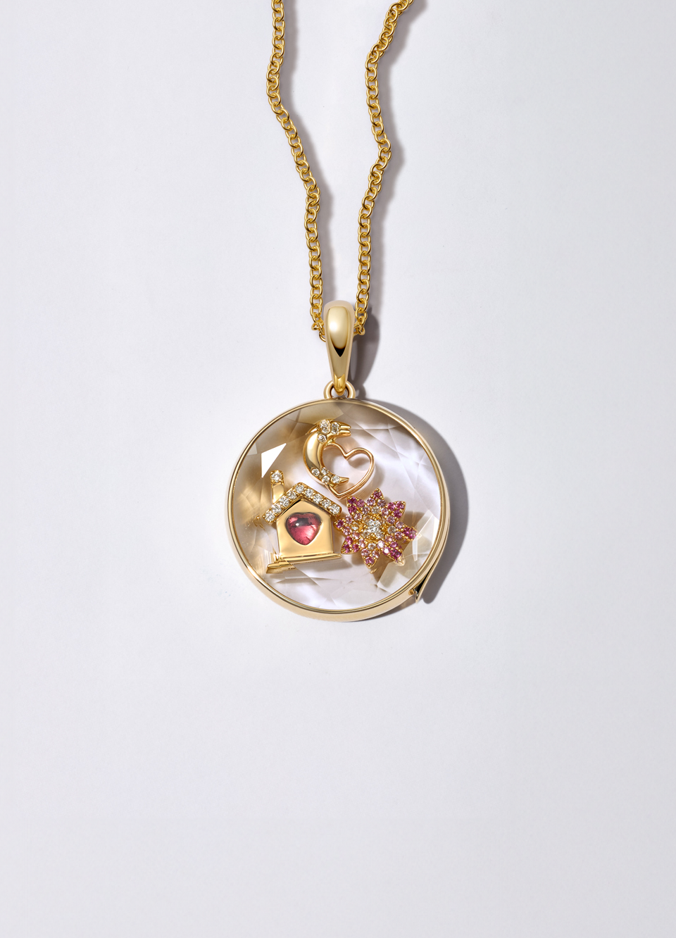 Large Round Gold Locket 18K